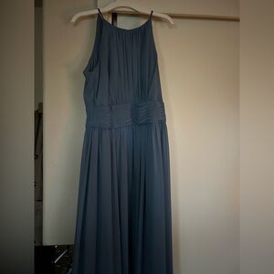 Elegant Halter Blue Dress